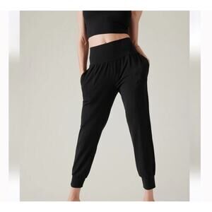 Athleta Salutation Garment Dye Jogger Women’s Size 1X Black/Gray Pockets 598769